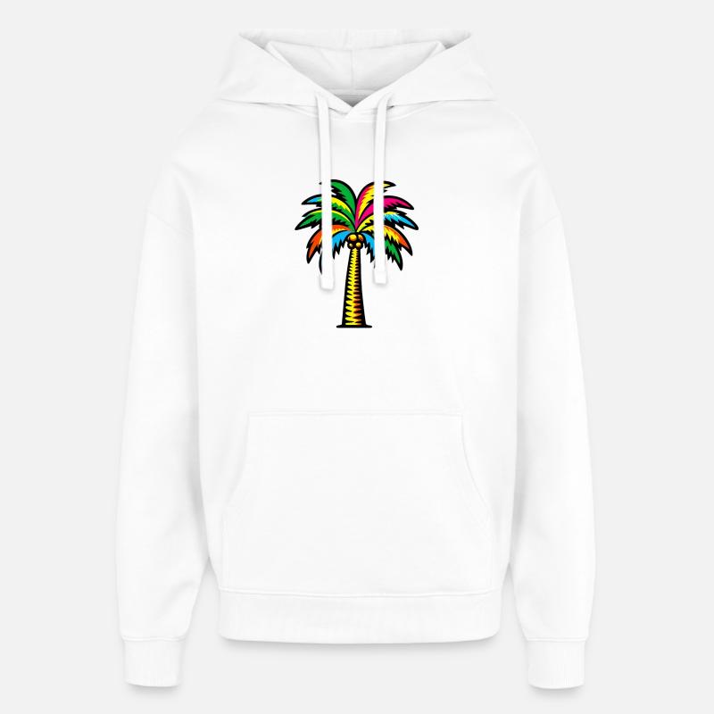 Palmier - Sweat à capuche unisexe Stanley/Stella Oversized - blanc