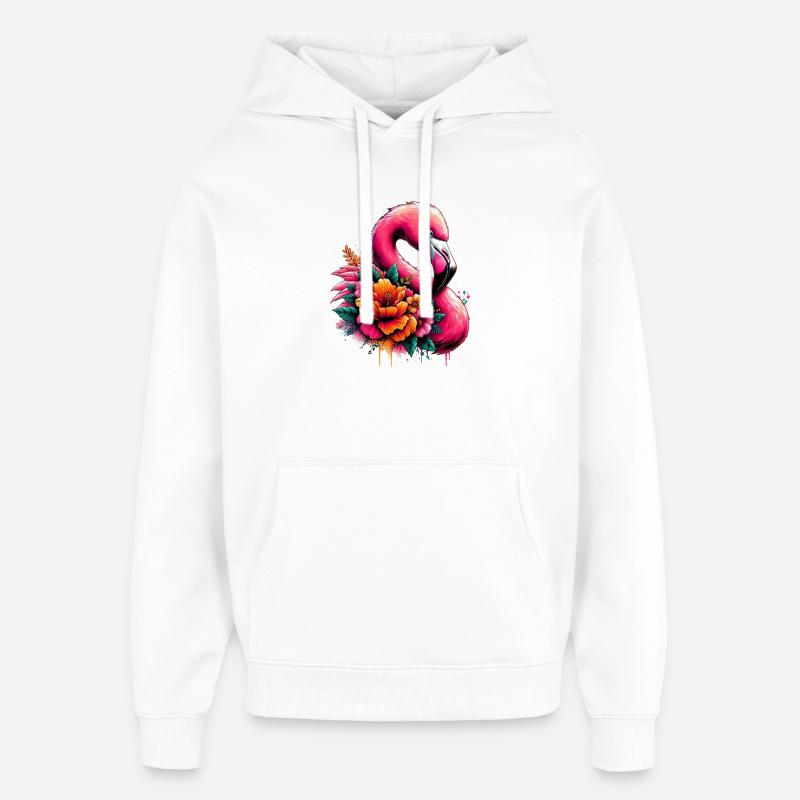 Flamant - Sweat à capuche unisexe Stanley/Stella Oversized - blanc