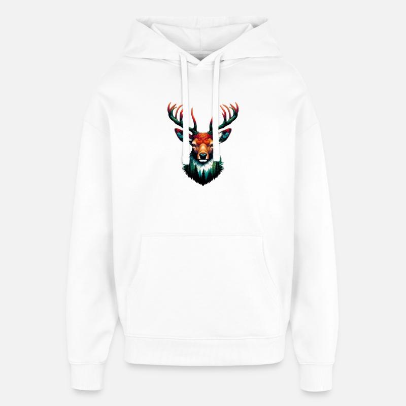 Cerf - Sweat à capuche unisexe Stanley/Stella Oversized - blanc