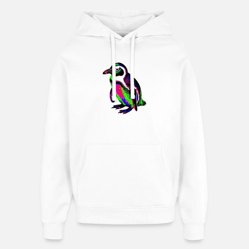 Pinguin - Oversized Unisex Hoodie von Stanley/Stella - Weiß