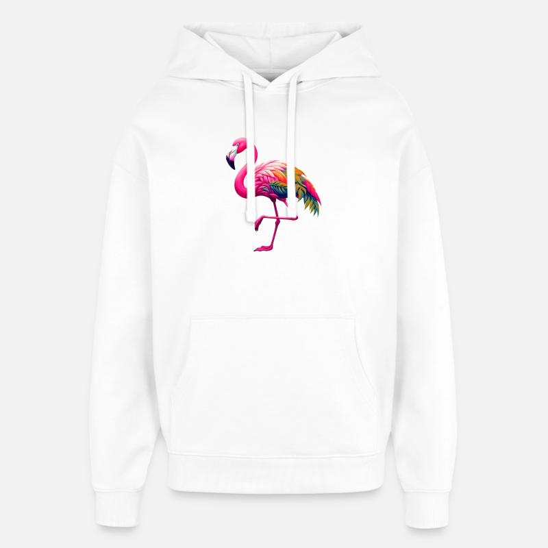 Flamant - Sweat à capuche unisexe Stanley/Stella Oversized - blanc