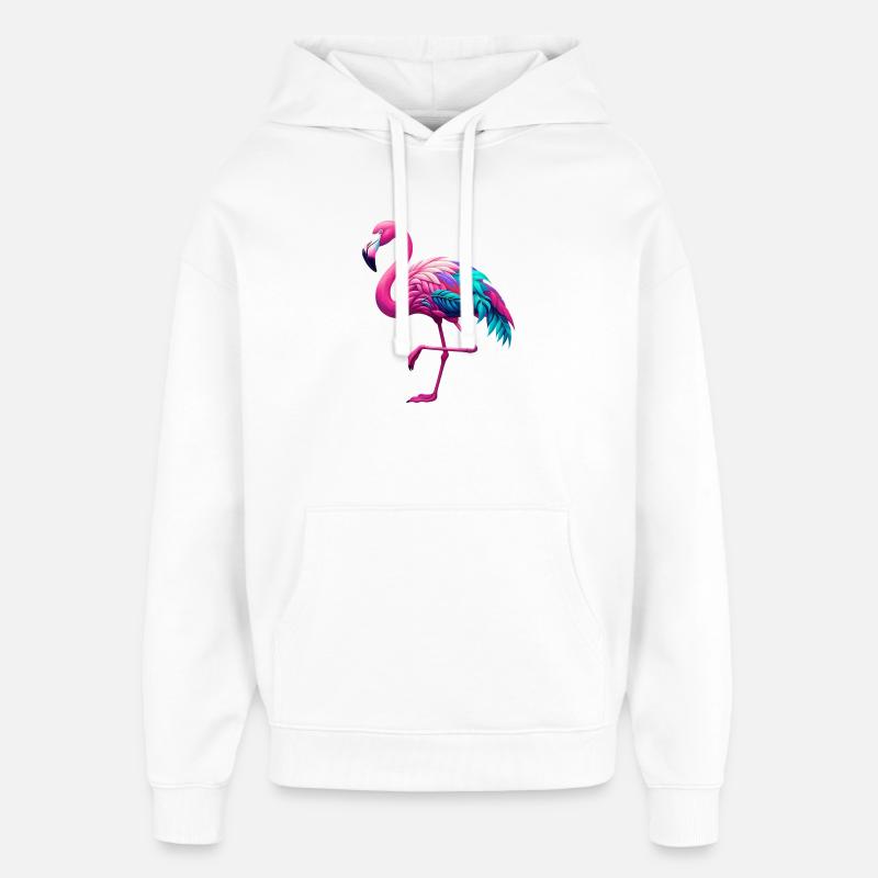 Flamant - Sweat à capuche unisexe Stanley/Stella Oversized - blanc
