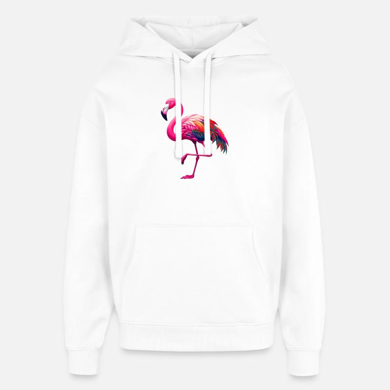 Flamant - Sweat à capuche unisexe Stanley/Stella Oversized - blanc