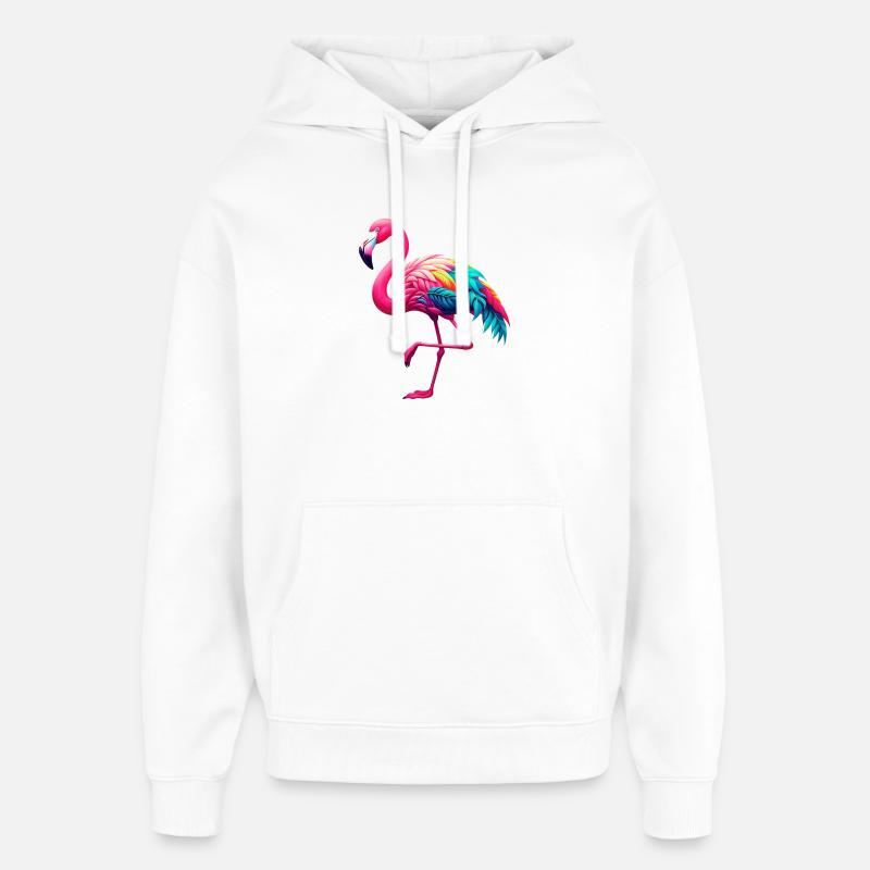 Flamant - Sweat à capuche unisexe Stanley/Stella Oversized - blanc