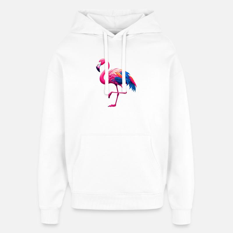 Flamant - Sweat à capuche unisexe Stanley/Stella Oversized - blanc