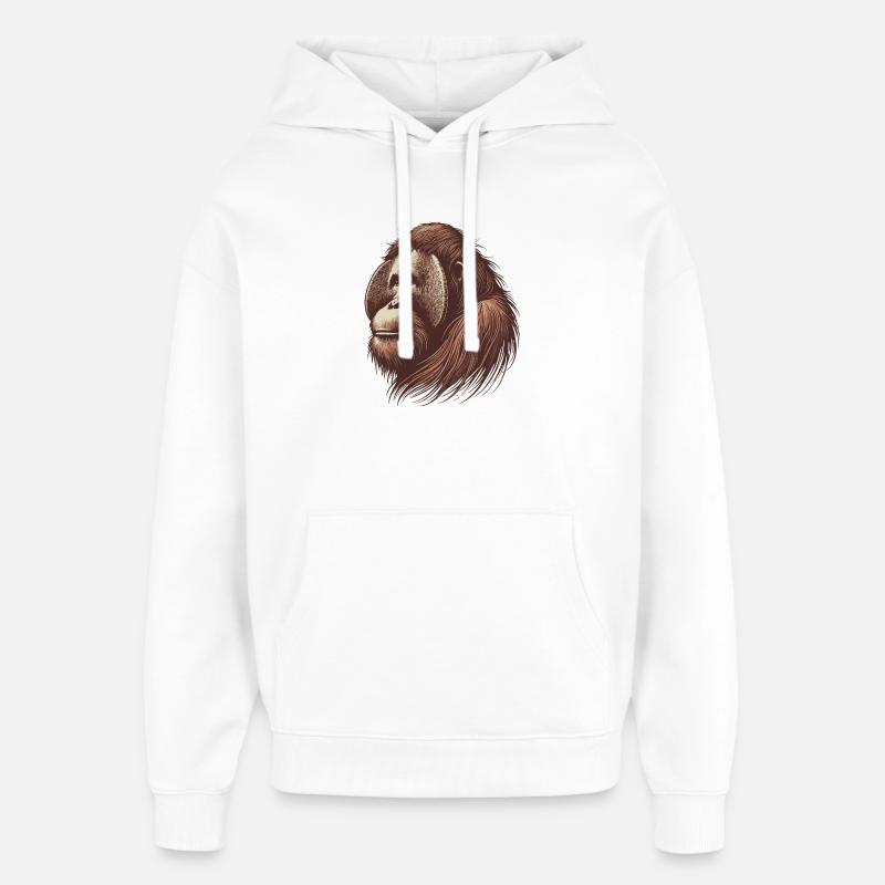 Orang-outan - Sweat à capuche unisexe Stanley/Stella Oversized - blanc