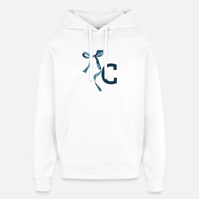 Monogramme c idée cadeau  - Sweat à capuche unisexe Stanley/Stella Oversized - blanc
