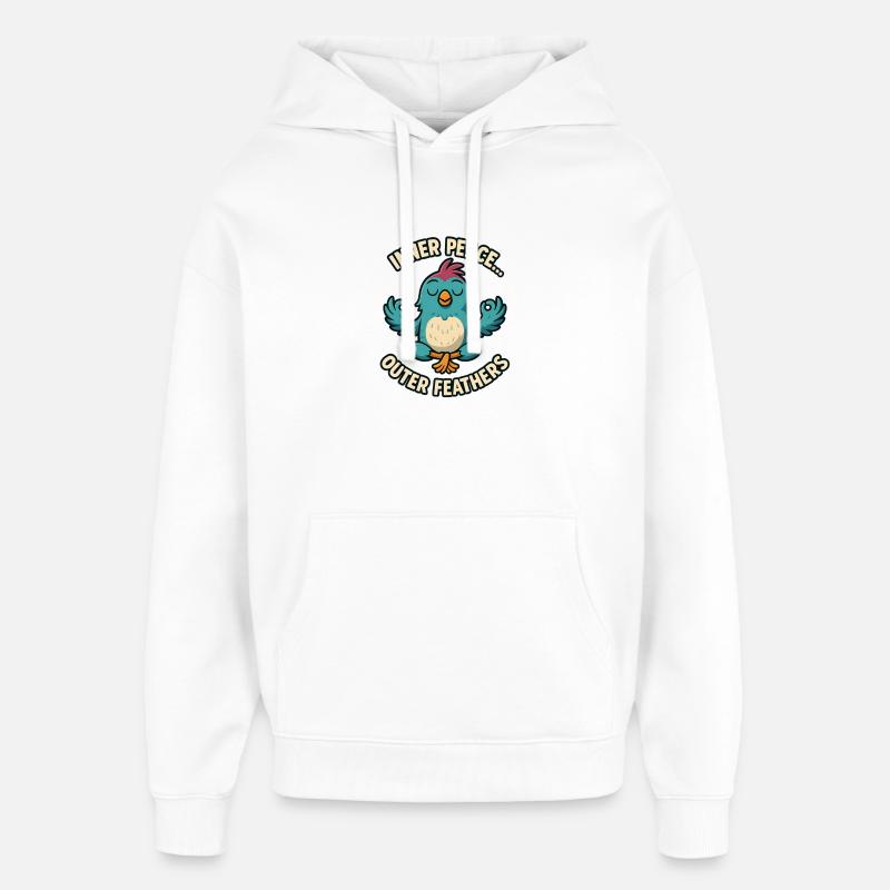 Inner Peace Outer Feather Design - Oversized Unisex Hoodie von Stanley/Stella - Weiß