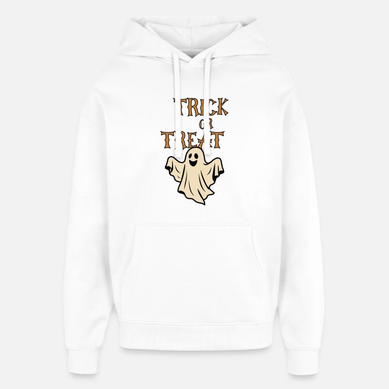 Trick oder Treat Geister Halloween Retro - Oversized Unisex Hoodie von Stanley/Stella - Weiß