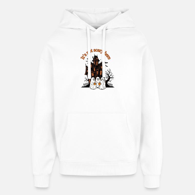 Ce n’est pas effrayant ici - Sweat à capuche unisexe Stanley/Stella Oversized - blanc