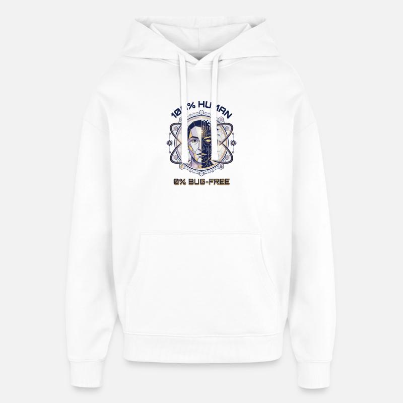 Code de bug humain - Sweat à capuche unisexe Stanley/Stella Oversized - blanc