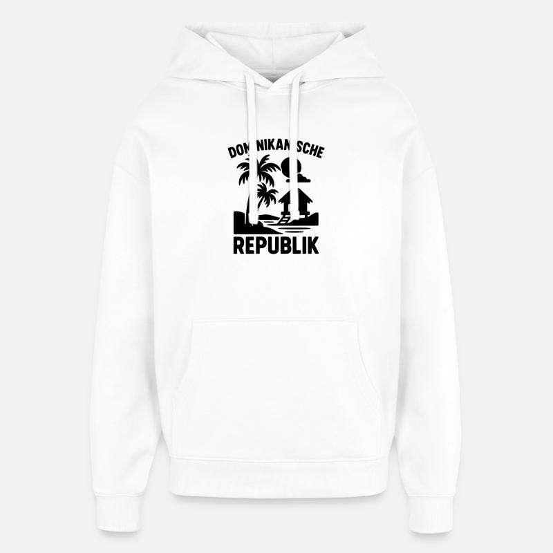 Silhouette de la République dominicaine - Sweat à capuche unisexe Stanley/Stella Oversized - blanc