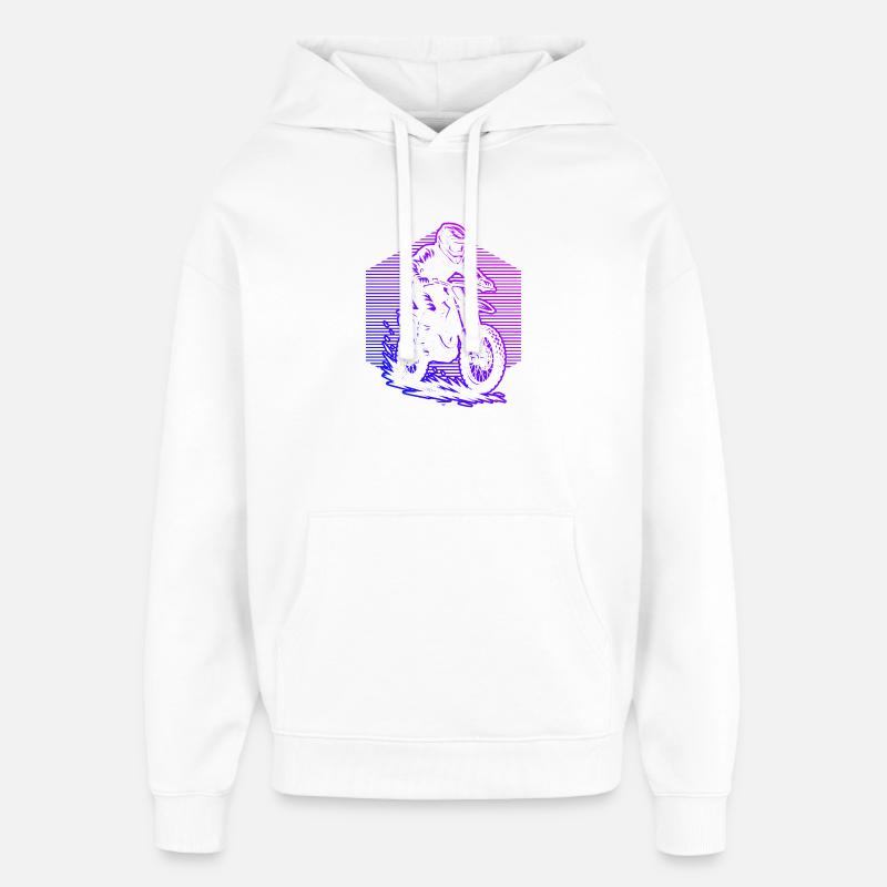 Conception compacte du motocross - Sweat à capuche unisexe Stanley/Stella Oversized - blanc