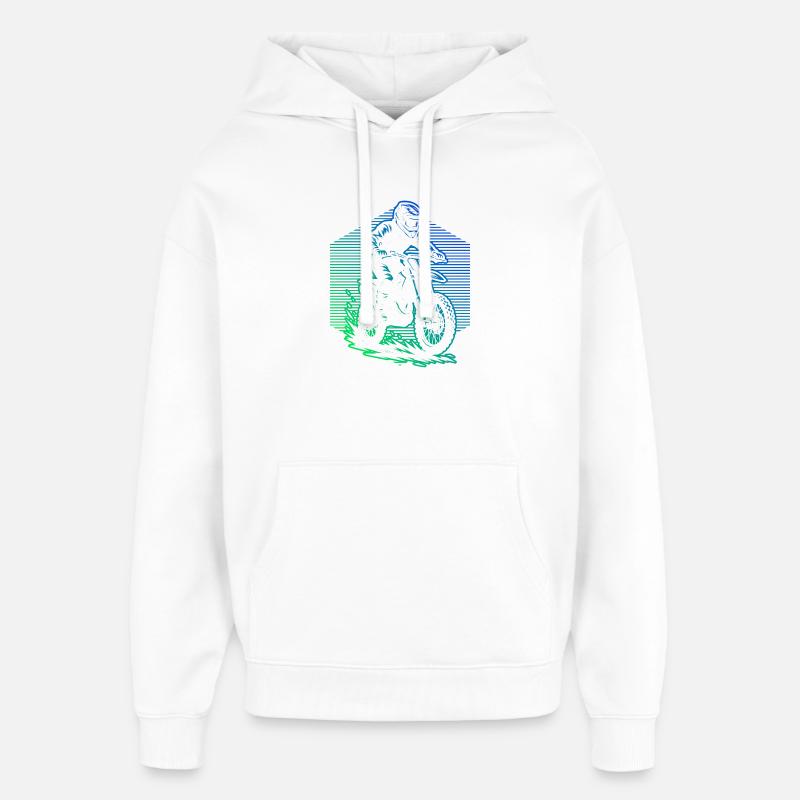 Conception de motocross pleine de caractère - Sweat à capuche unisexe Stanley/Stella Oversized - blanc