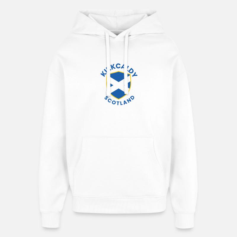 Emblème du bouclier de Kirkcaldy Scotland - Sweat à capuche unisexe Stanley/Stella Oversized - blanc