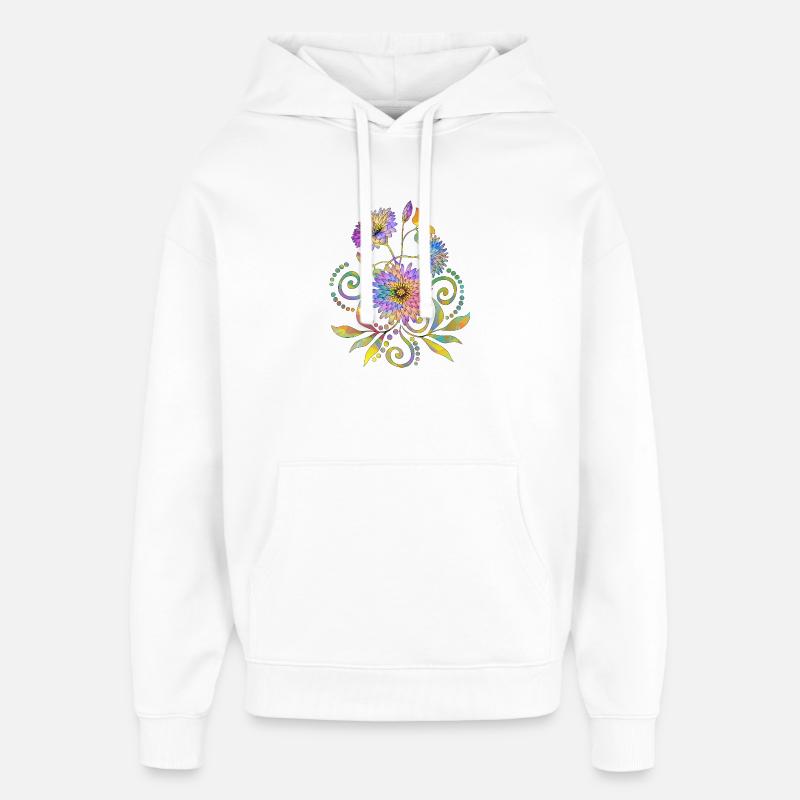 Fleur - Sweat à capuche unisexe Stanley/Stella Oversized - blanc