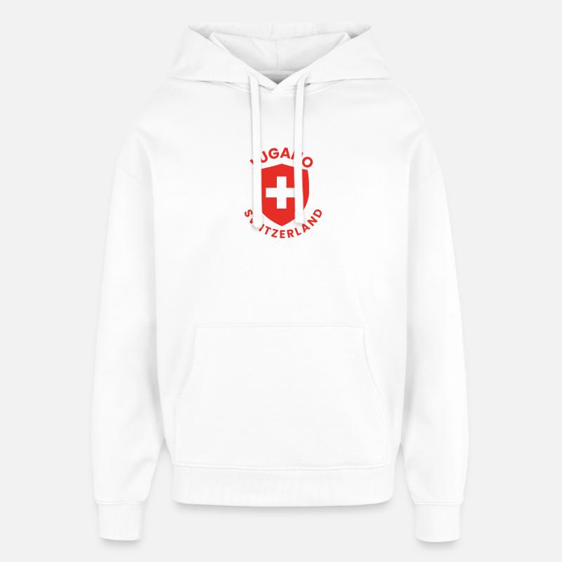 Emblème du Bouclier de Lugano - Sweat à capuche unisexe Stanley/Stella Oversized - blanc