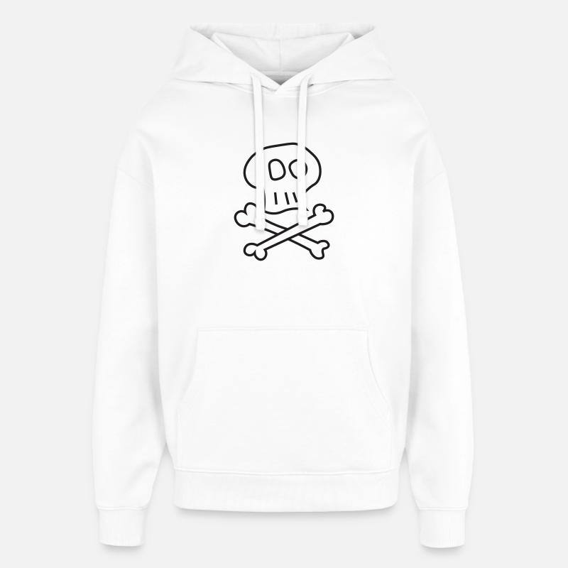 Skull_and_Bones - Sweat à capuche unisexe Stanley/Stella Oversized - blanc