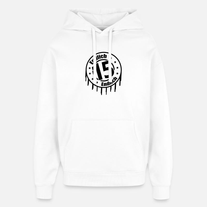 endelig 15 - Stanley/Stella Oversized Hettegenser unisex - hvit