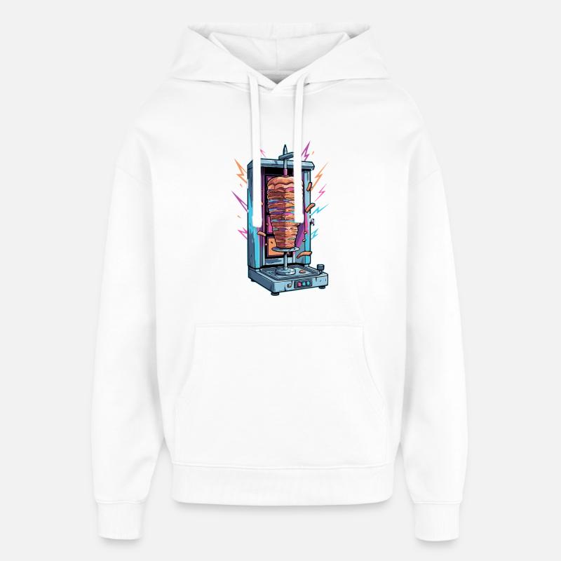 Machine à brochette à kebab néon - Sweat à capuche unisexe Stanley/Stella Oversized - blanc