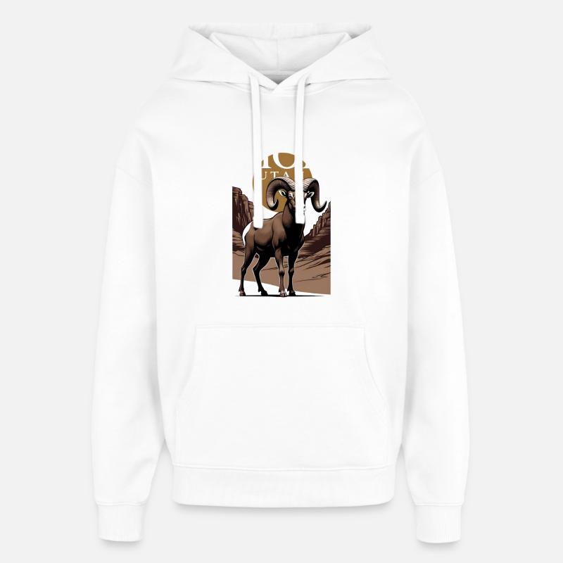 Coucher de soleil Zion Utah - Sweat à capuche unisexe Stanley/Stella Oversized - blanc