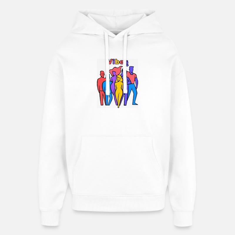 Silhouettes arc-en-ciel Vibes - Sweat à capuche unisexe Stanley/Stella Oversized - blanc
