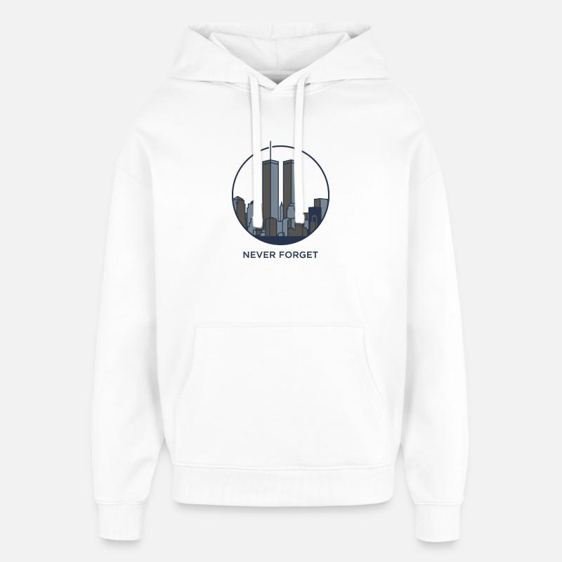 Promemoria per lo skyline Never Forget - Stanley/Stella Oversized Felpa con cappuccio unisex - bianco