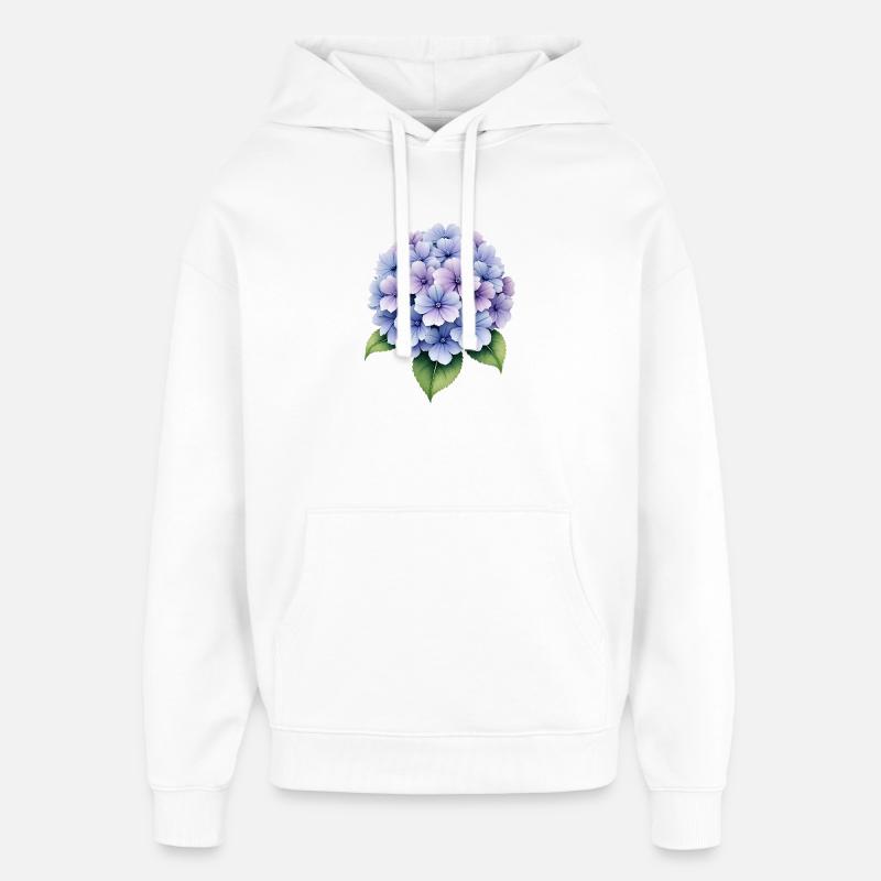 Fleur d’hortensia - Sweat à capuche unisexe Stanley/Stella Oversized - blanc
