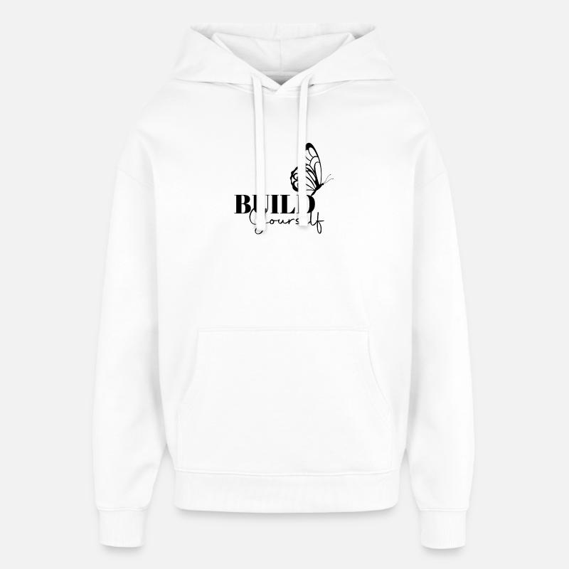 Construisez-vous un t-shirt papillon motivant - Sweat à capuche unisexe Stanley/Stella Oversized - blanc