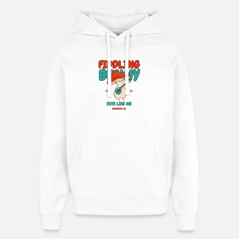Fiddling Magic Mushroom Rabbit - Oversized Unisex Hoodie von Stanley/Stella - Weiß