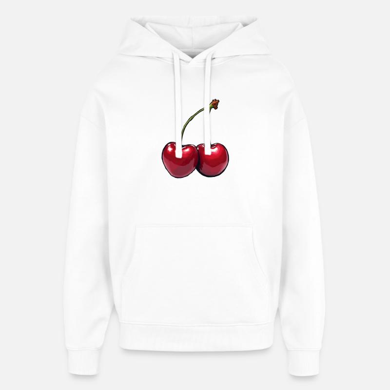 Cerises - Sweat à capuche unisexe Stanley/Stella Oversized - blanc
