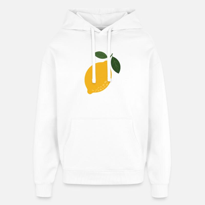 Citron Ensoleillé avec Leaf Duo - Sweat à capuche unisexe Stanley/Stella Oversized - blanc