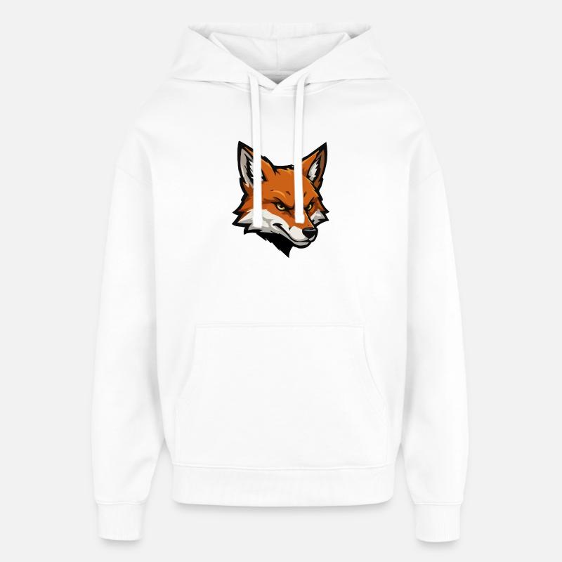 Fox head vector illustration - Oversized Unisex Hoodie by Stanley/Stella - white