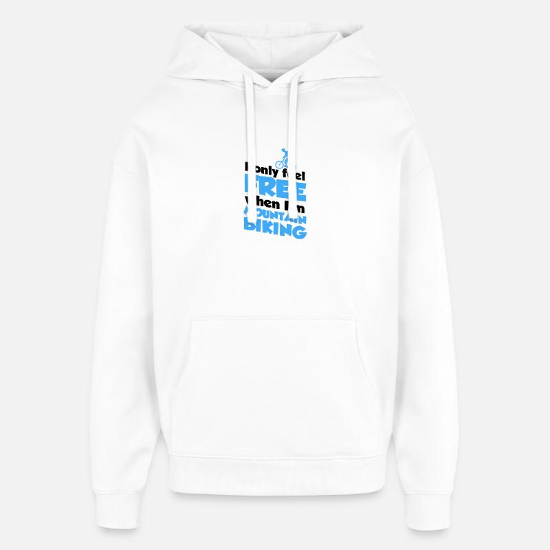 VTT, vélo, vélo, vélo, vélo - Sweat à capuche unisexe Stanley/Stella Oversized - blanc