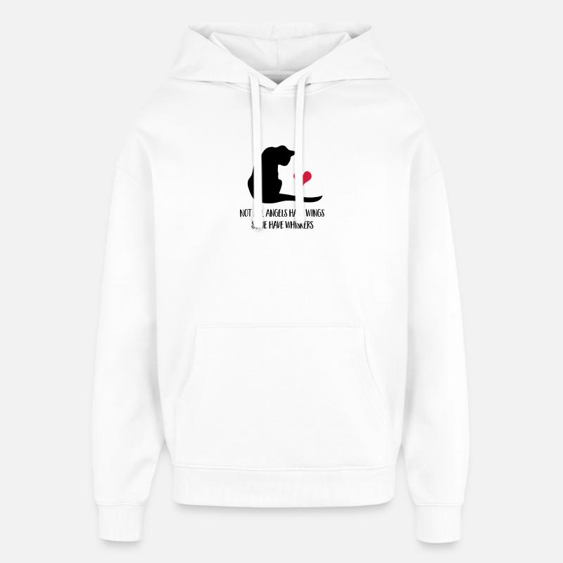 cat - Oversized Unisex Hoodie by Stanley/Stella - white
