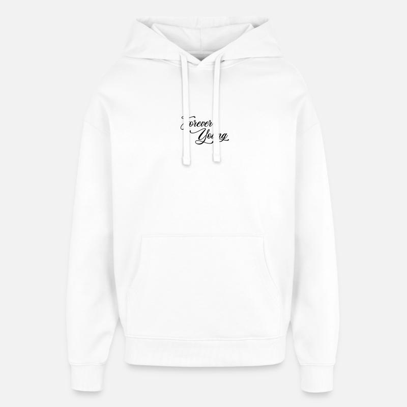 Forever Young - noir - Sweat à capuche unisexe Stanley/Stella Oversized - blanc