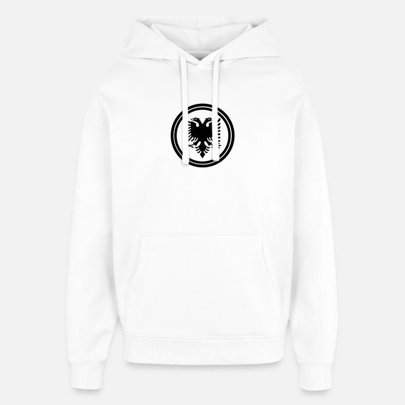 Drapeau de l’Albanie « Aigle albanais » - Sweat à capuche unisexe Stanley/Stella Oversized - blanc