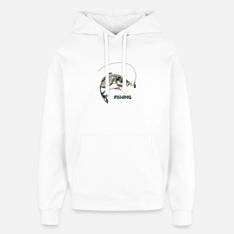 pêche - Sweat à capuche unisexe Stanley/Stella Oversized - blanc