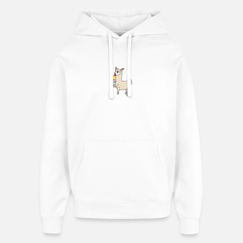 Crème glacée Lama - Sweat à capuche unisexe Stanley/Stella Oversized - blanc
