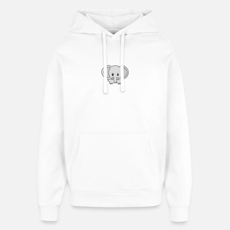 éléphant - Sweat à capuche unisexe Stanley/Stella Oversized - blanc