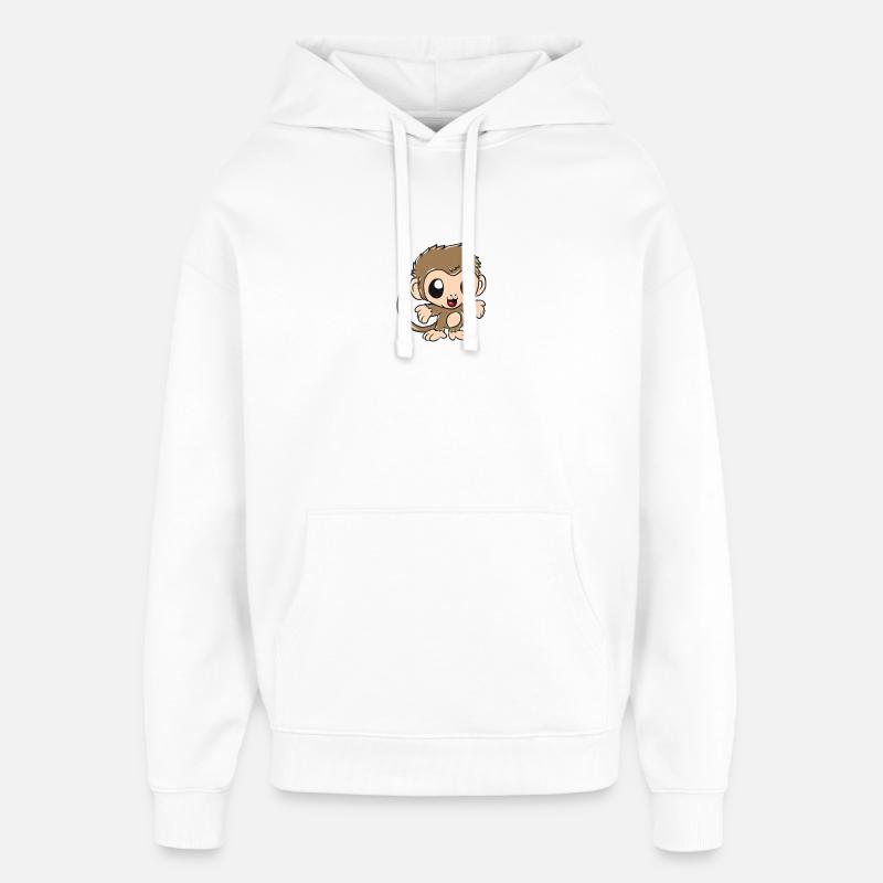 singe - Sweat à capuche unisexe Stanley/Stella Oversized - blanc