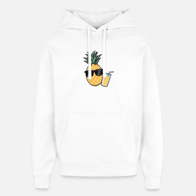 Lunettes de soleil d'été ananas - Sweat à capuche unisexe Stanley/Stella Oversized - blanc