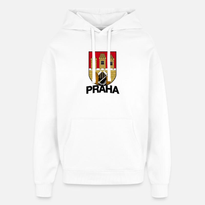 Praha Prague République tchèque - Sweat à capuche unisexe Stanley/Stella Oversized - blanc