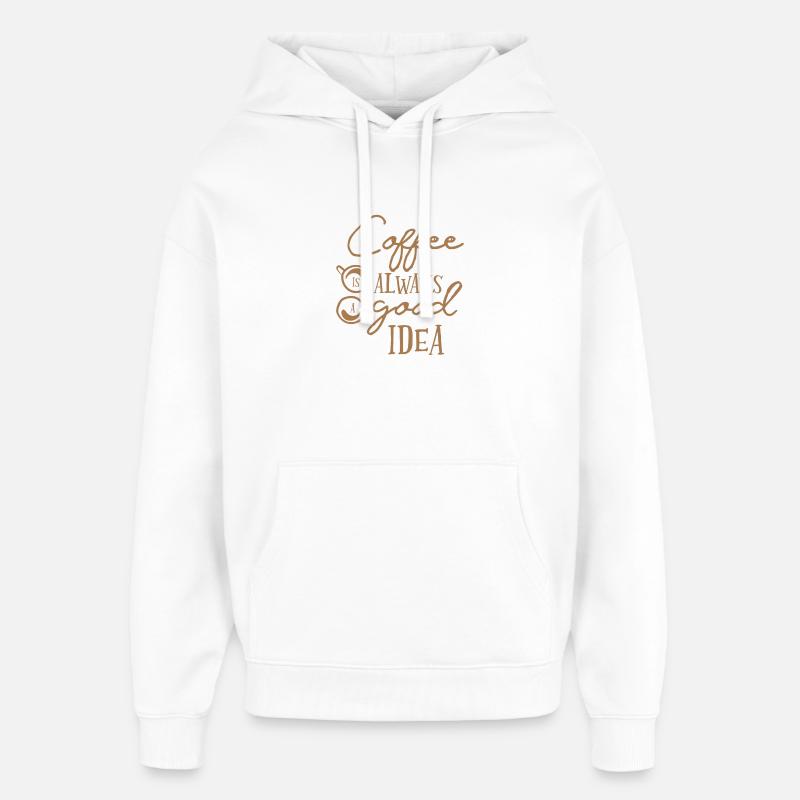 café - Sweat à capuche unisexe Stanley/Stella Oversized - blanc