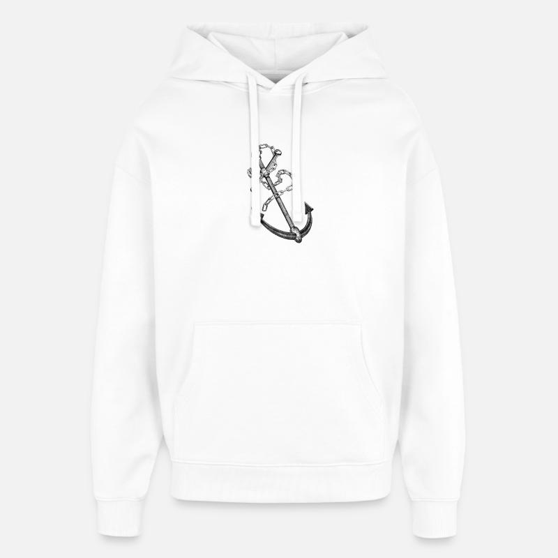 ancre - Sweat à capuche unisexe Stanley/Stella Oversized - blanc