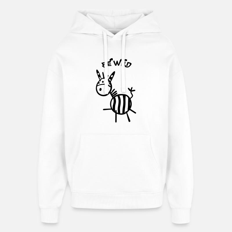 Be Wild Zèbre - Sweat à capuche unisexe Stanley/Stella Oversized - blanc