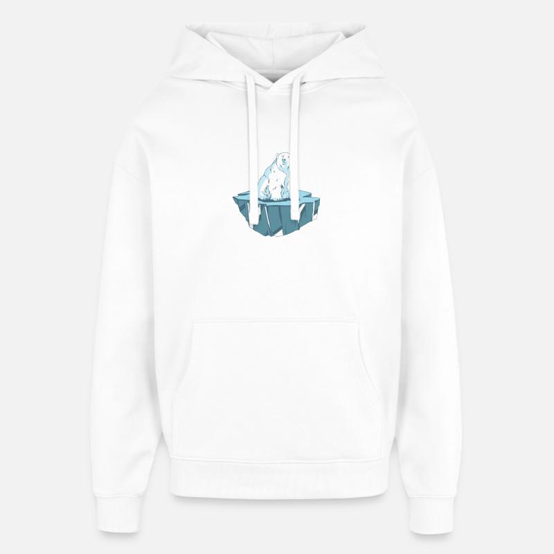 Eisbär auf Eisscholle - Oversized Unisex Hoodie von Stanley/Stella - Weiß