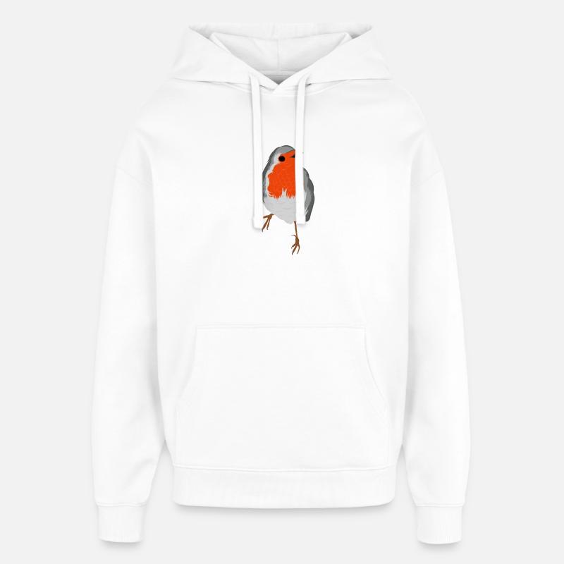 Rouge-gorge - Sweat à capuche unisexe Stanley/Stella Oversized - blanc