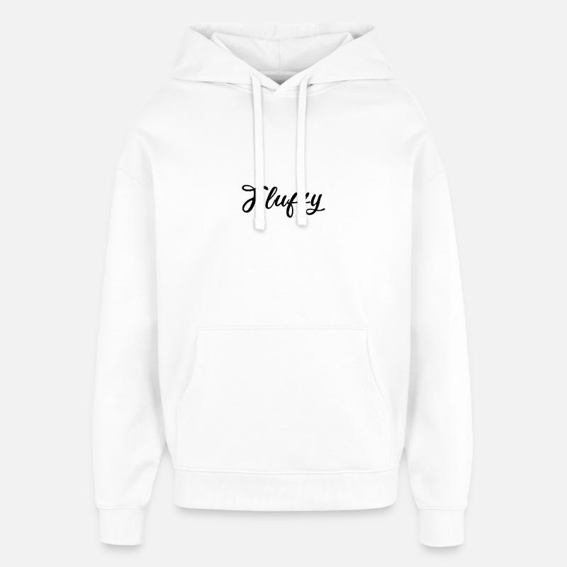 Fluffy Script Glitter Lettering - Oversized Unisex Hoodie by Stanley/Stella - white