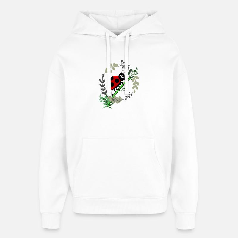 Ladybug botany comic style - Oversized Unisex Hoodie by Stanley/Stella - white